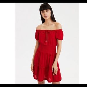American Eagle Off-The-Shoulder Babydoll Dress NWT
